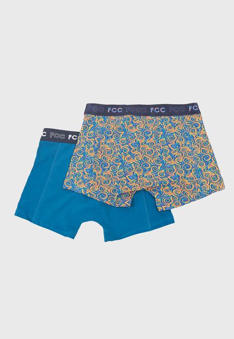 Bóxer Hombre Bipack Mix Print Azul Corona-1