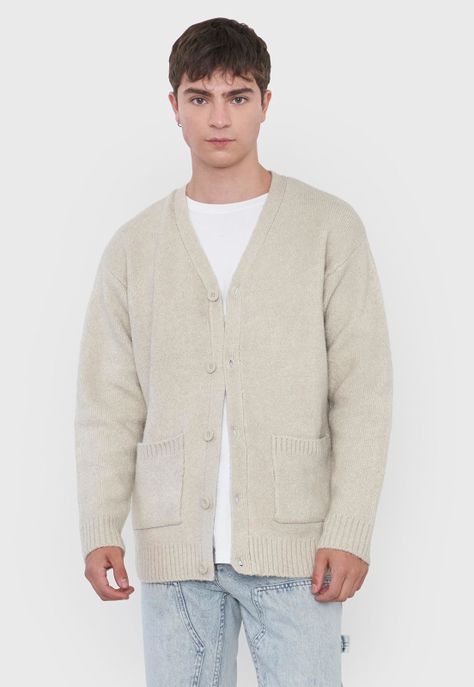 Tejido Hombre Cardigan Ecru Corona-0