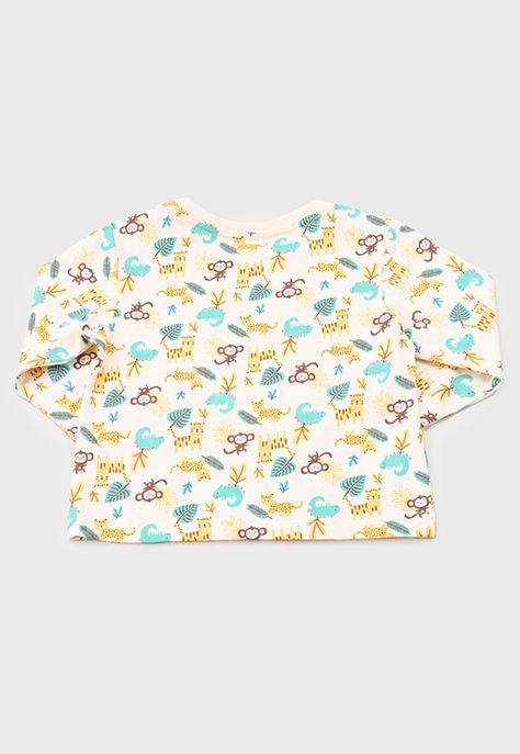 Polera Bebe Niño M/L Fullprint Ecru Corona-1
