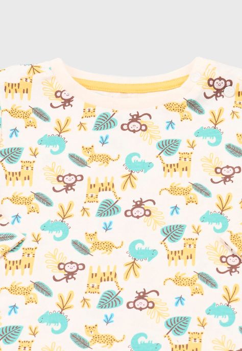 Polera Bebe Niño M/L Fullprint Ecru Corona-2