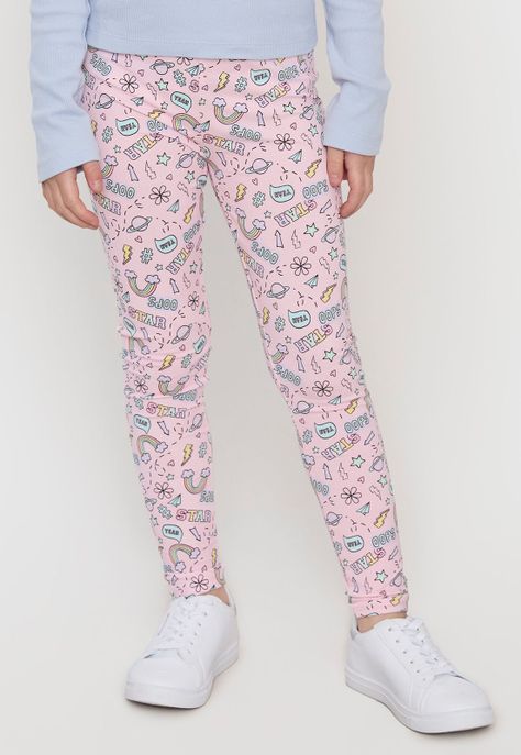 Calza Niña Kids Fullprint Rosado Corona-1