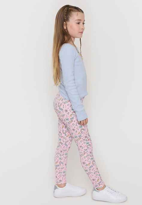 Calza Niña Kids Fullprint Rosado Corona-3
