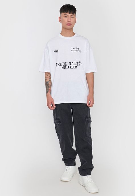 Polera Hombre Bordado Urbana Blanco Corona-3