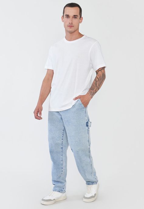 Jeans Hombre Carpenter Azul Claro Corona-0