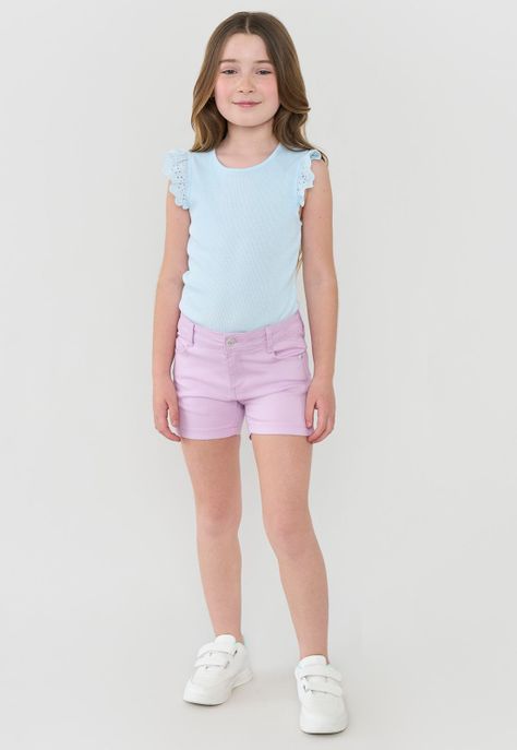 Short Niña Kids Denim Color Lila Corona-0