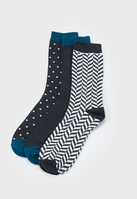 Calcetines Hombre Tripack Mix Navy Print Corona-0