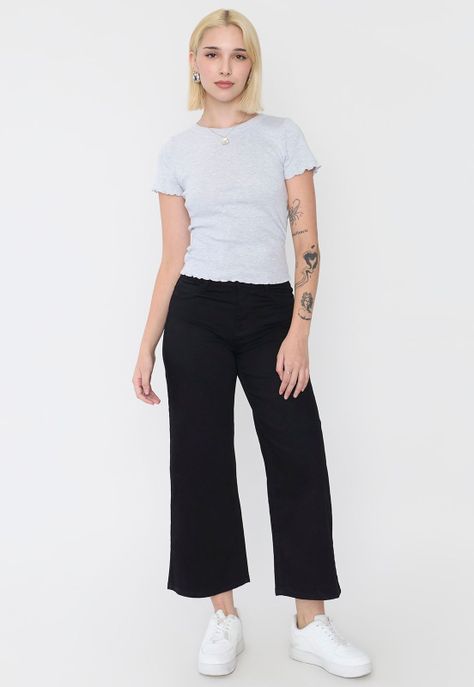 Polera Mujer Manga Corta Roulet Gris Corona-3