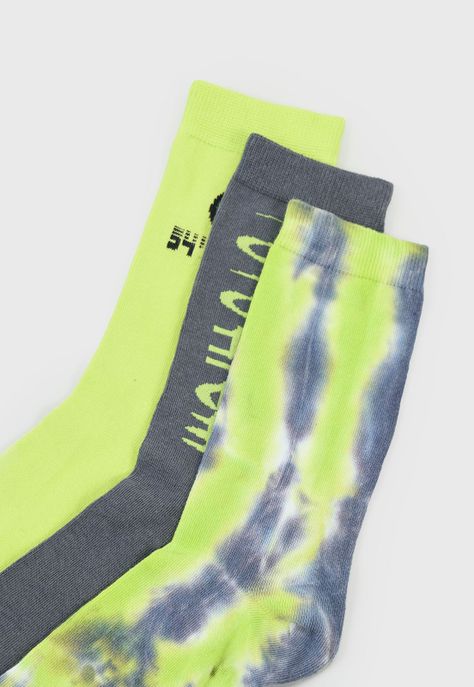 Calcetines Hombre Print Tripack Verde Corona-1