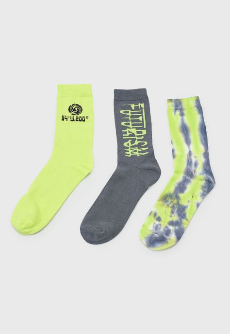 Calcetines Hombre Print Tripack Verde Corona-2