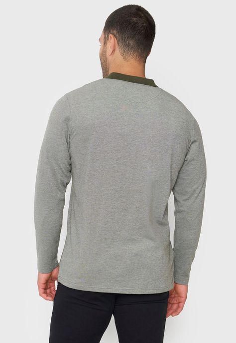 Polera Hombre Polo Piqué M/L Musgo Corona-1