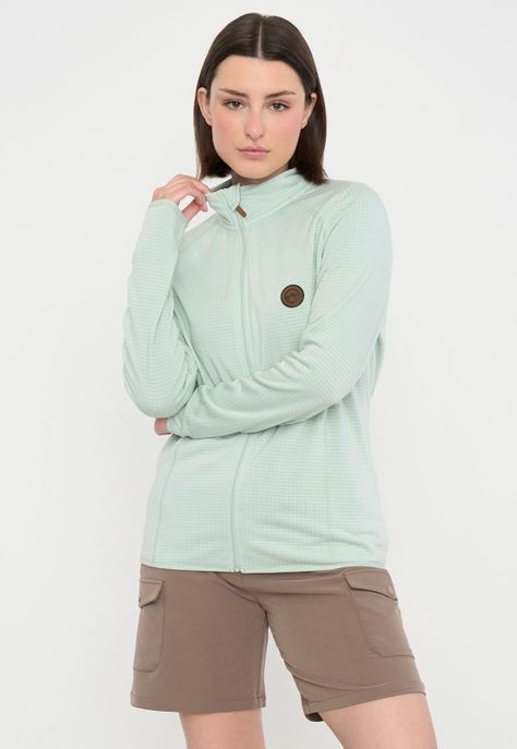 Polerón Outdoor Mujer Texturizado Verde Agua Corona-0