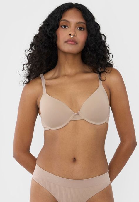 Sostén Mujer Básico Microfibra Copa B Beige Corona-0