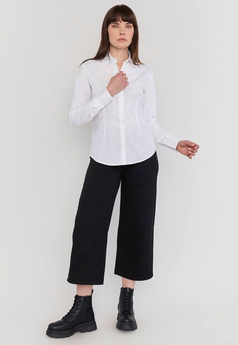 Blusa Mujer Popelina Corset Blanco Corona-3