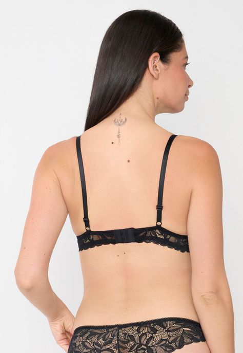 Bralette Mujer Encaje Color Negro Corona-1