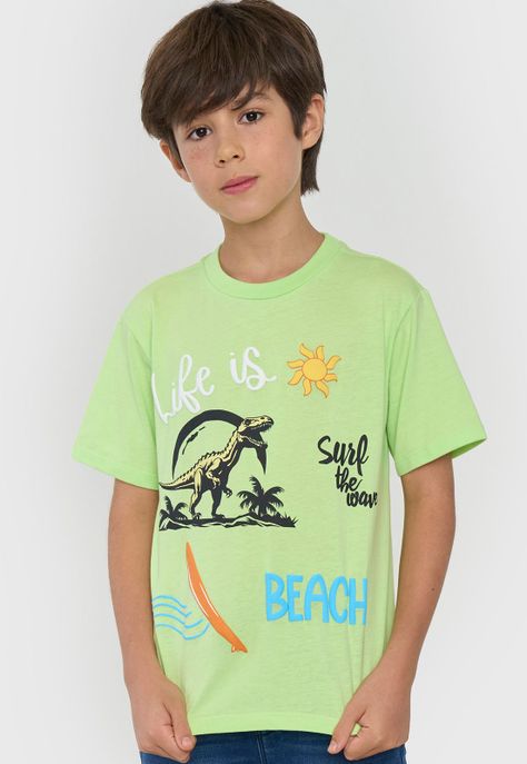 Polera Niño Kids Core Verde Corona-2
