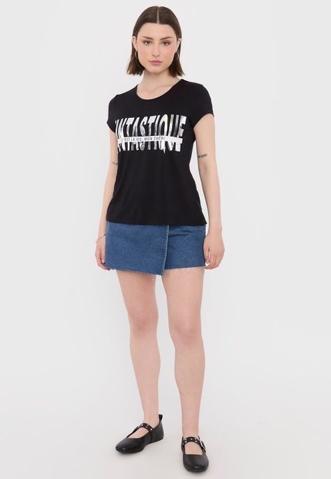 Polera Mujer Viscosa Negro Fantastique Corona-3