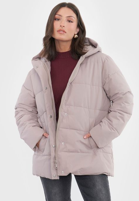 Parka Mujer Oversize Taupe Corona-0