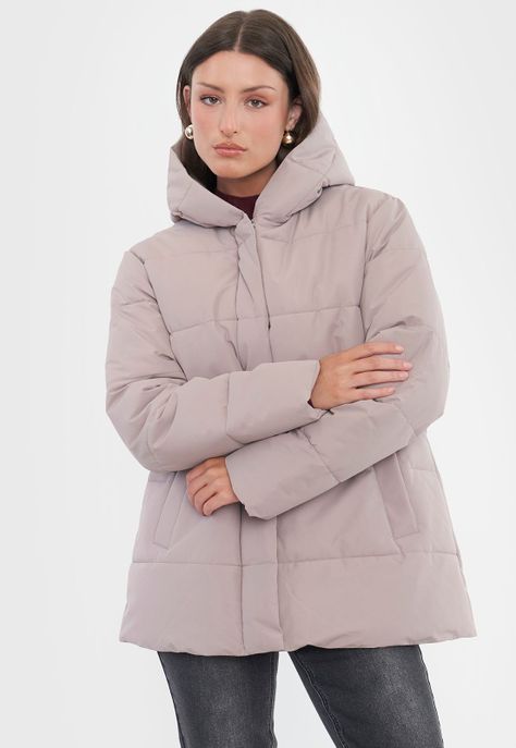 Parka Mujer Oversize Taupe Corona-2
