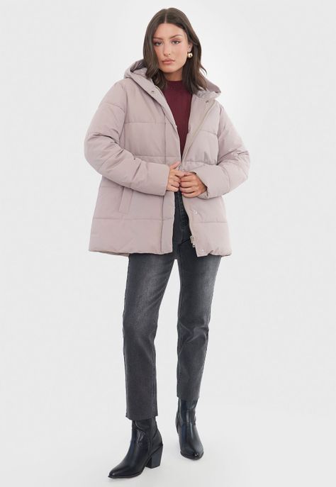 Parka Mujer Oversize Taupe Corona-3
