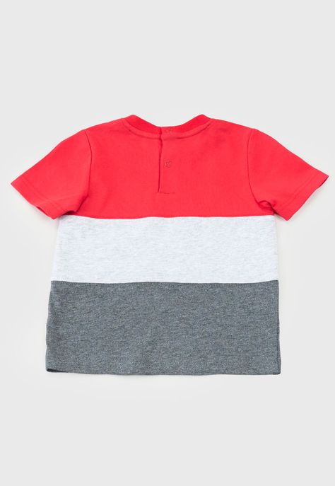 Polera Bebe Niño Color Block Rojo Corona-1