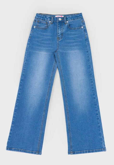 Jeans Niña Kids Wide Leg Color Azul Medio Corona-0