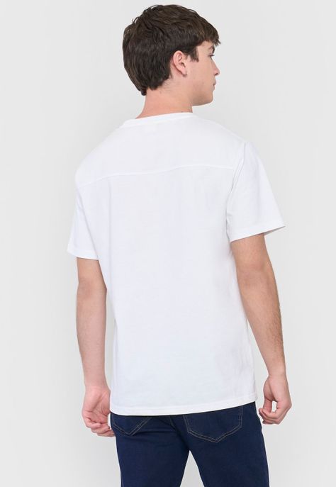 Polera Hombre Texto Corte Blanco Corona-1