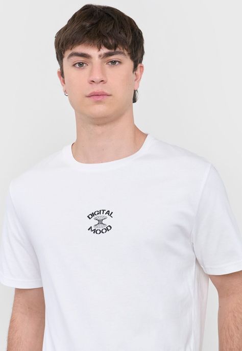 Polera Hombre Texto Corte Blanco Corona-2