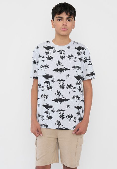 Polera Niño Teen MC Full Gris Corona-0