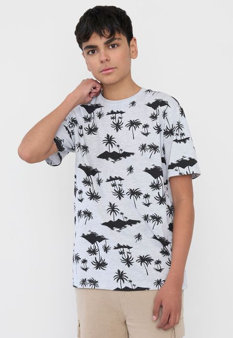 Polera Niño Teen MC Full Gris Corona-2