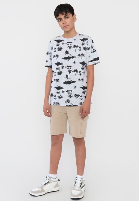 Polera Niño Teen MC Full Gris Corona-3