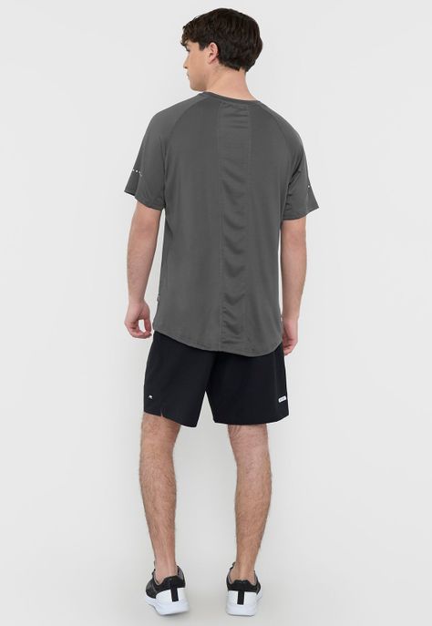 Polera Hombre Deportivo R-Neck Charcoal Corona-1