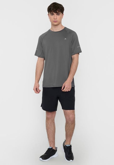 Polera Hombre Deportivo R-Neck Charcoal Corona-3