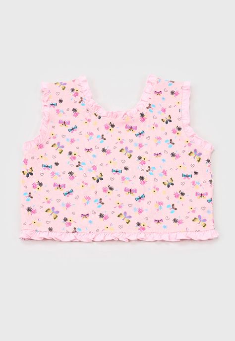 Peto Niña Kids Rib Fullprint Rosado Corona-0
