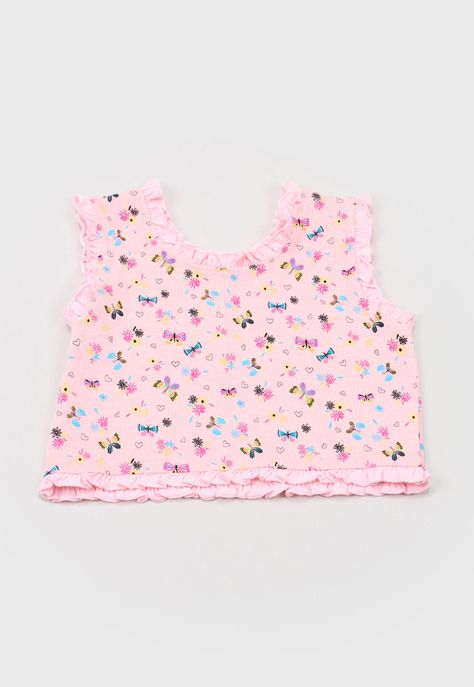 Peto Niña Kids Rib Fullprint Rosado Corona-1