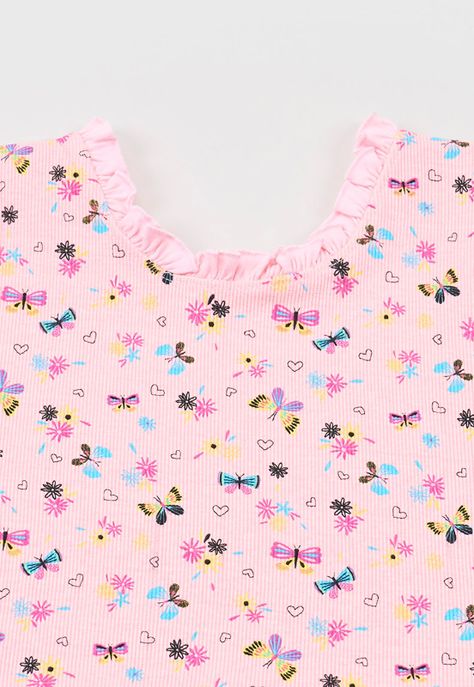 Peto Niña Kids Rib Fullprint Rosado Corona-2