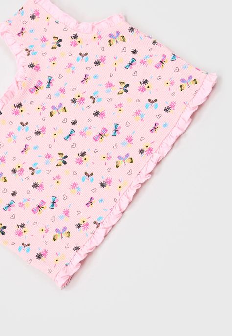 Peto Niña Kids Rib Fullprint Rosado Corona-3