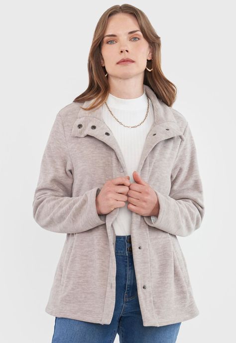 Polerón Mujer Polar  Botones Beige Corona-2