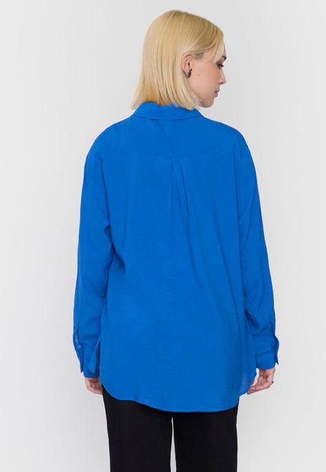 Blusa Mujer Camisera Celeste Corona-1