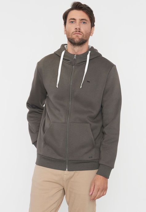 Polerón Hombre Full Zipper Musgo Corona-0