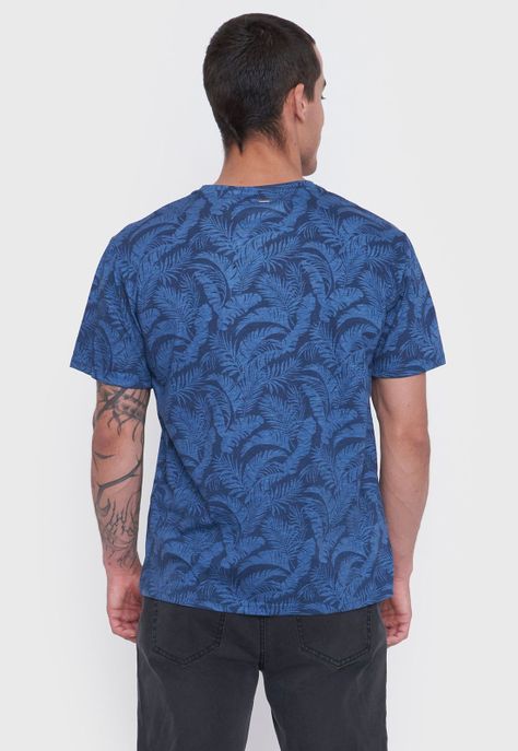 Polera Hombre Full Print Azul Corona-1