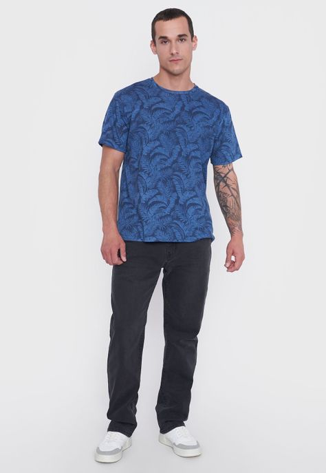Polera Hombre Full Print Azul Corona-3