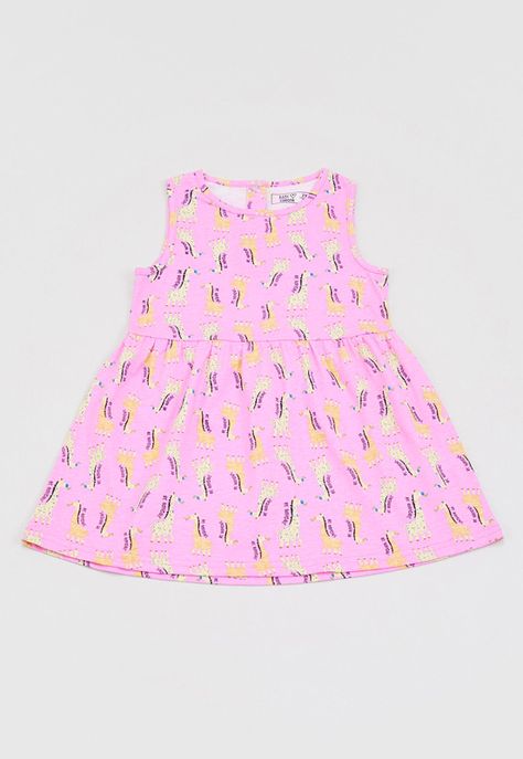 Vestido Bebe Niña Sin Manga Fucsia Corona-0