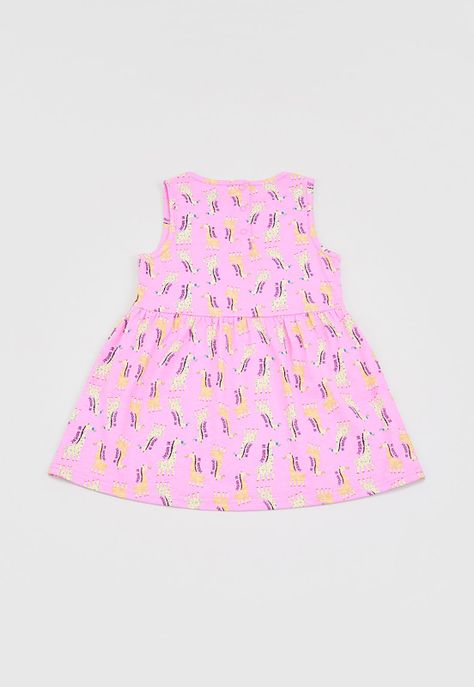 Vestido Bebe Niña Sin Manga Fucsia Corona-1