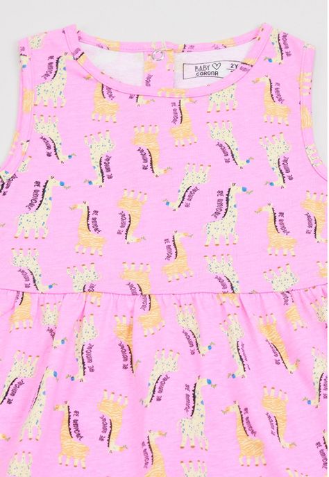 Vestido Bebe Niña Sin Manga Fucsia Corona-2