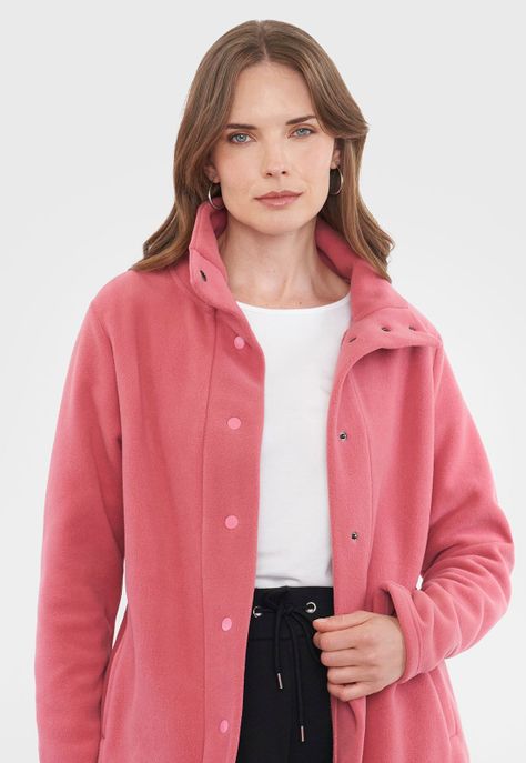 Polerón Mujer Polar  Botones Rosado Corona-2