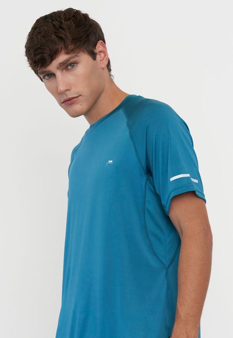 Polera Hombre Deportiva R-Neck Poliéster Petrol Corona-2