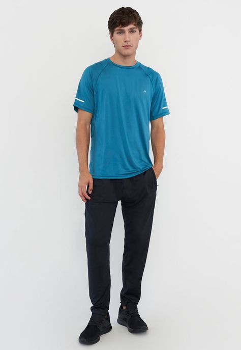 Polera Hombre Deportiva R-Neck Poliéster Petrol Corona-3