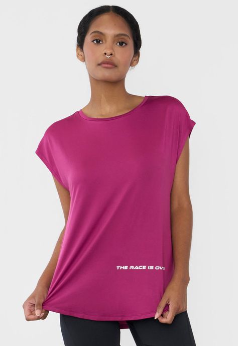 Polera Mujer Deportiva Amplia Fucsia Corona-2