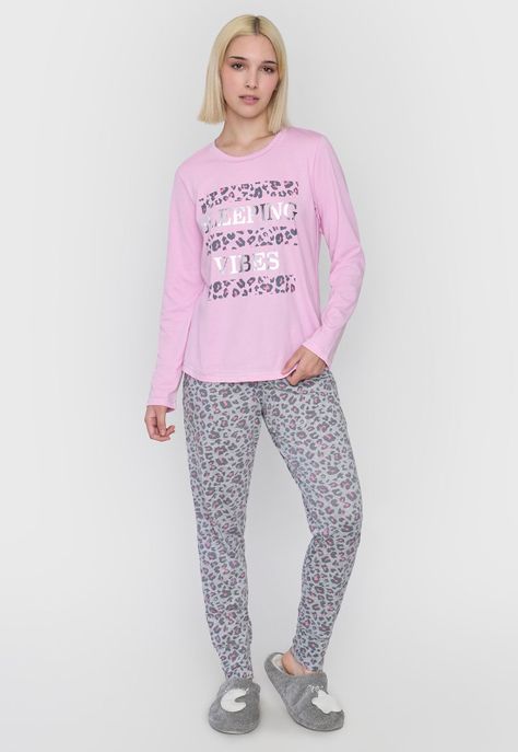 Pijama Mujer Algodón Rosado Corona-0