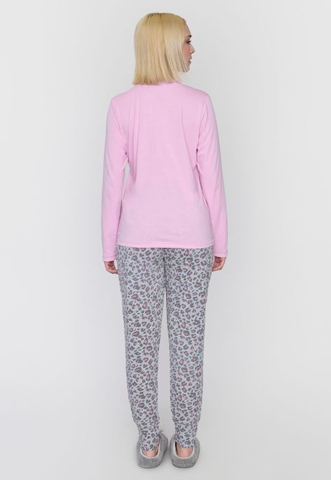 Pijama Mujer Algodón Rosado Corona-1